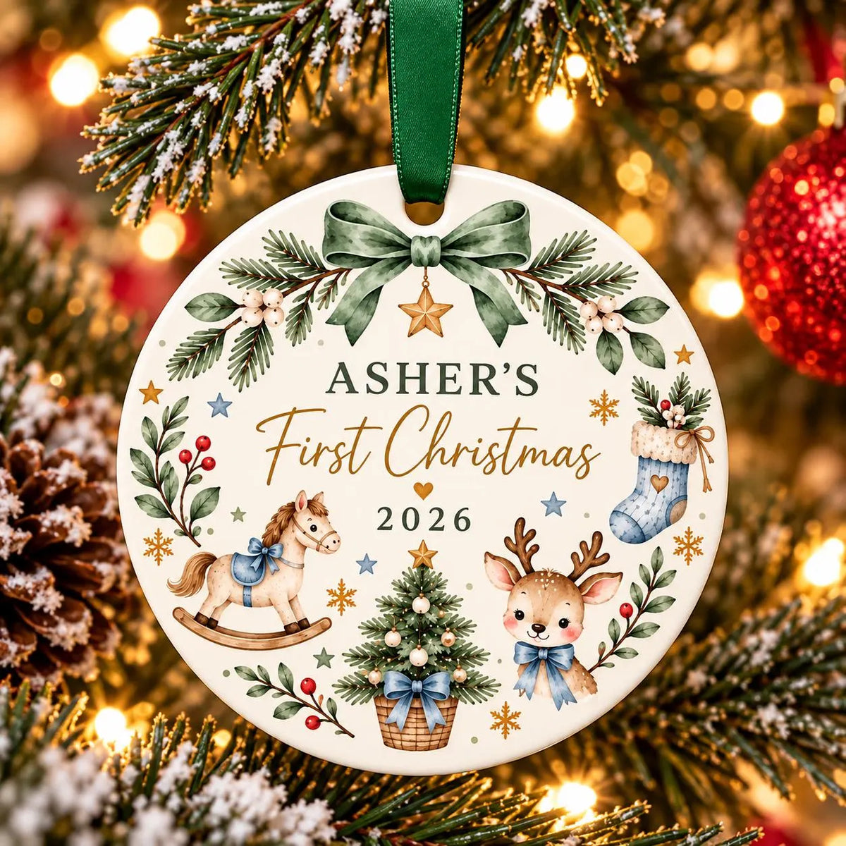 Baby Boy First Christmas Ornament 2026