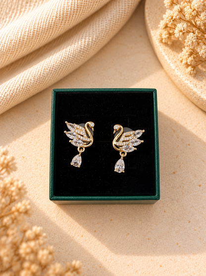 Swan Teardrop Studs