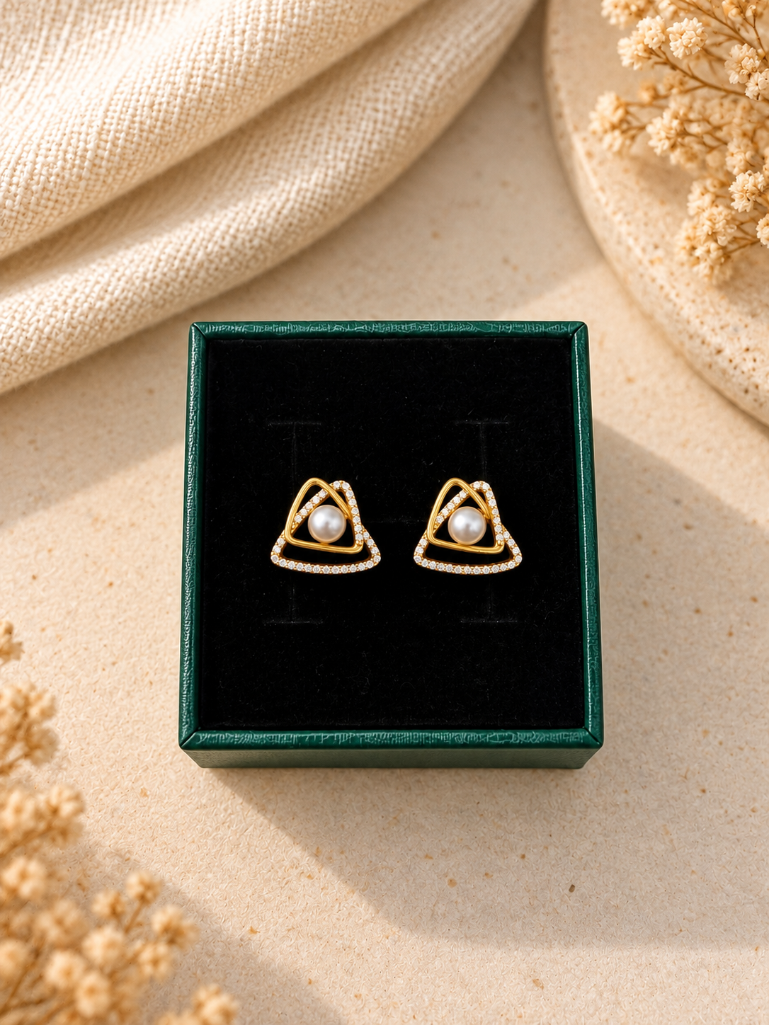 Pearl Triangle Studs