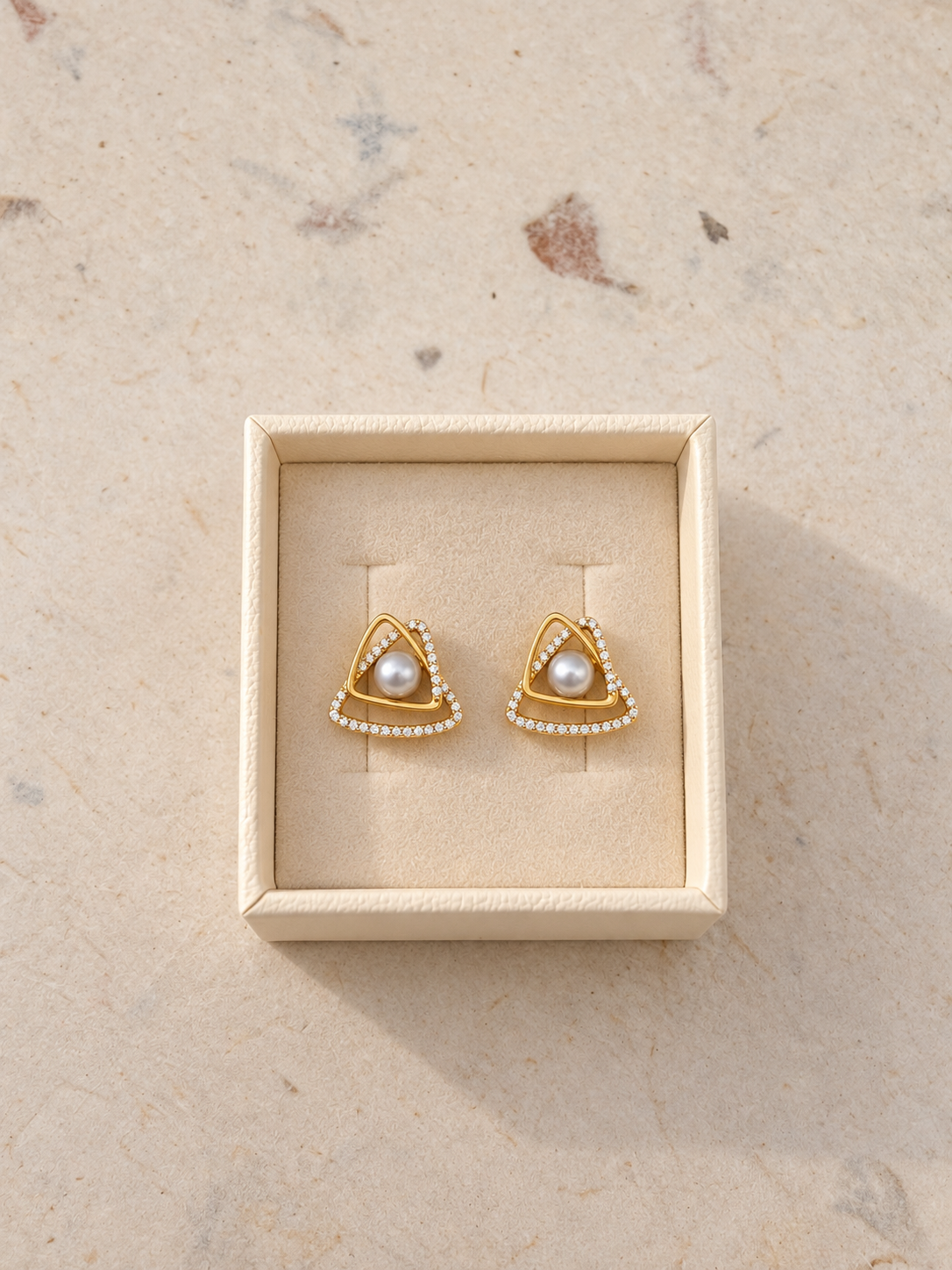 Pearl Triangle Studs