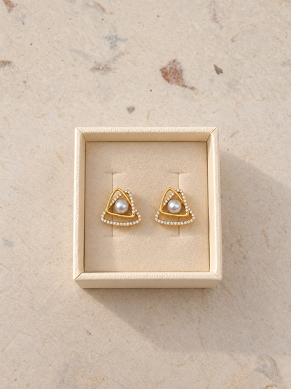 Pearl Triangle Studs