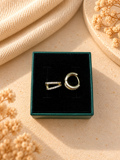 Twin Sparkle Hoops
