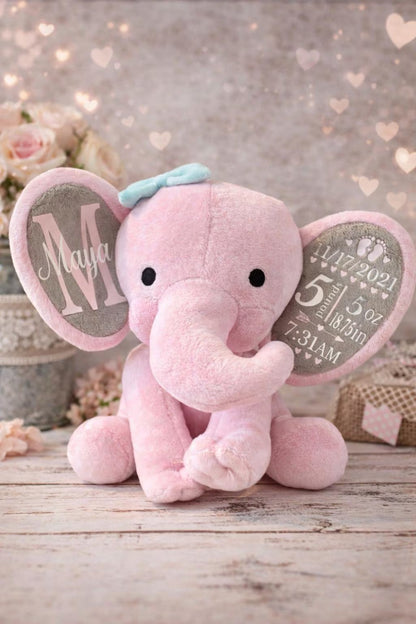 Personalized Baby Birth Announcement Elephant